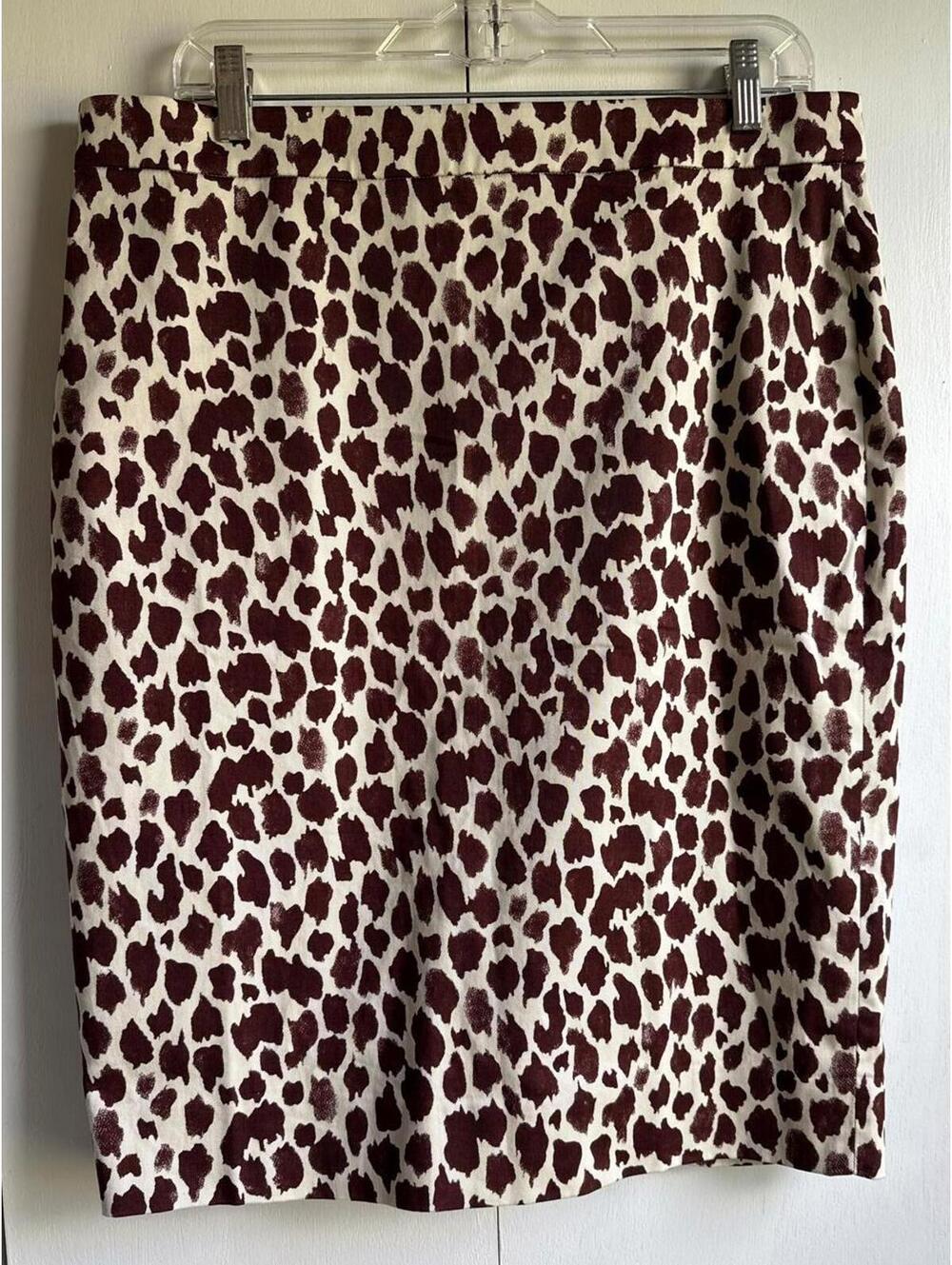 Reimagined by JCrew No.2 Pencil Skirt in Giraffe Women's Skirt Neutral/Brown 12